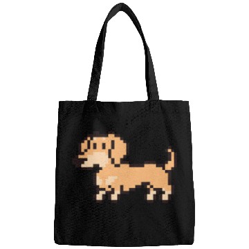 Discover Dachshund 8 Bit Pixel Art Cream Bags