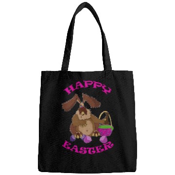 Discover Funny Easter Bunny in the Basket Eating Chocolate Rabbit Bags