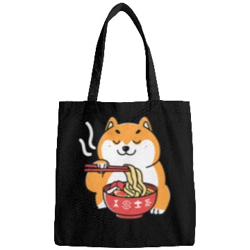 Discover Dog Shiba Inu Eating Ramen Noodles Anime Cartoon Kawaii Bags