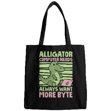 Discover Funny Alligator Lover and Computer Nerd Crocodile 1 Bags