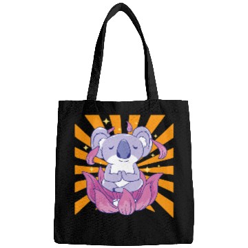 Discover Funny Bear Lotus Koala Meditating Cute Bears Bags