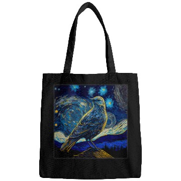 Discover Surrealism Starry Night Mockingbird Bags