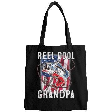 Discover Fishing Reel Cool Grandpa vintages Flag Fathers Day Premium11 Fisher Hook Fisher Bags