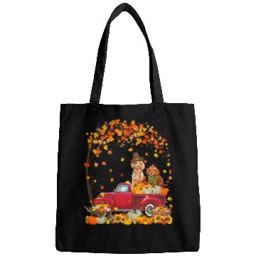 Discover Poodles Autumn Fall Pumpkin Truck Mappe Thanksgiving321 Poodle dog Bags