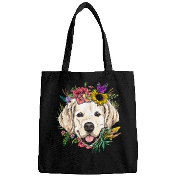 Discover Goldie Floral Golden Retriever Dog Spring Nature Dog Lovers 3 Golden Retriever Dog Bags