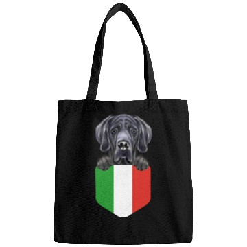 Discover Dog Great Dane Italy Flag Black Great Dane Dog In Pocket Bags