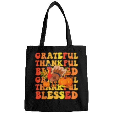 Discover Grateful Thankful And Blessed Turkey Fall Vibes Thanksgiving 82 Bags