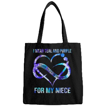 Discover I Wear Teal Purple For Niece suicides Prevention Awareness Bags