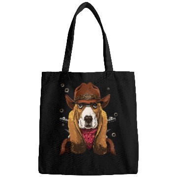 Discover Cow Western Cowboy Basset Hound Dog Country Music Rodeo Howdy Mooey Heifer Bags