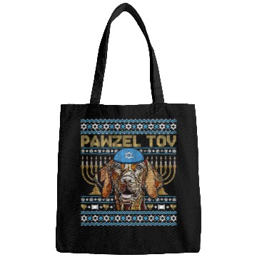 Discover Dog Vizsla Pawzel Tov Jewish Wirehaired Vizsla Dog Funny Hanukkah Bags