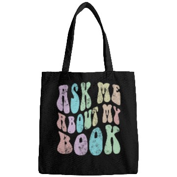 Discover Reading Book Retro ASK ME About MY BOOK Published Author Event Writer Reader Bags