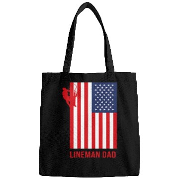 Discover American Flag Lineman Dad Electrical Worker Bags