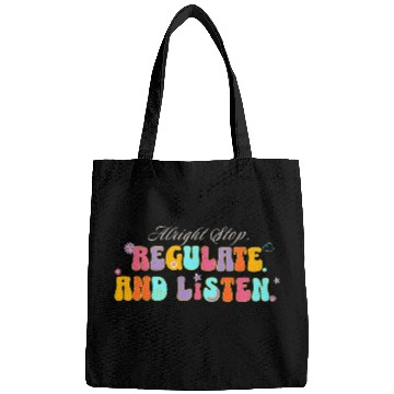 Discover Alright Stop Regulate And Listen School Counselor Therapist 11 Bags