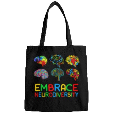 Discover Autism Embrace Neurodiversity ADHD Autism Awareness Brain Support Neurodiverse Bags
