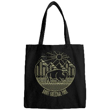 Discover Banff National Park Line Art product Bags