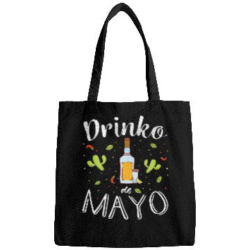 Discover Cinco de Drinko de Mayo Tequila Bottle Illustration Bags