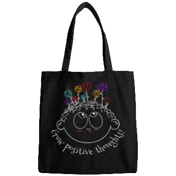 Discover Grow Positive Thoughts Cartoon Flowers Growth Mindset Bags