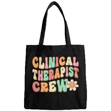 Discover Clinical Therapist Crew Retro Groovy Psychologist Vibes Bags