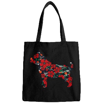 Discover Bully or pitbull dog florals art pits lover gift Bags