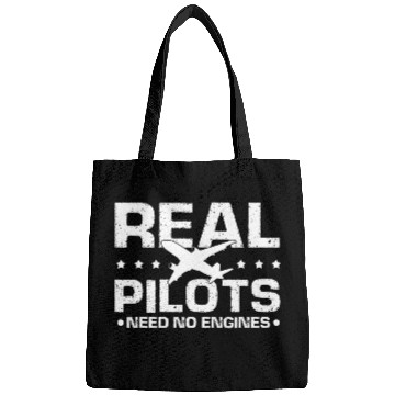 Discover Real PILOTS Need No Engines vintages Funny Pilot Present Bags