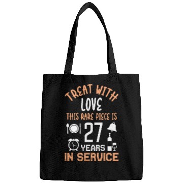 Discover 27 Years in Service Working Anniversary Proud Housekeeper Bags