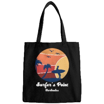 Discover Surf Life Surfers Point Barbados Surfing Surfer vintages Sunset Beach Bags