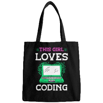 Discover This Girl Loves Coding Code Sayings Programmer Coder Bags