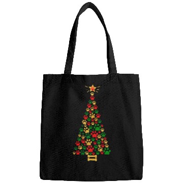 Discover Dog Lovers Cute and Funny Dog Paws Prints Tree Christmas Bags