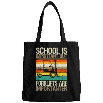 Discover Forklift Operator School Retro vintages Material Handler 2 Bags