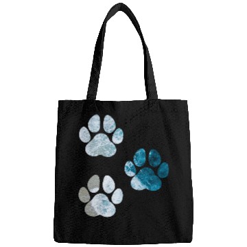 Discover Dog Paw Prints Ocean Beach Waves Bags