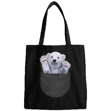 Discover Funny Bear Cute Polar Bear Waving from Pocket Cute Bears Bags
