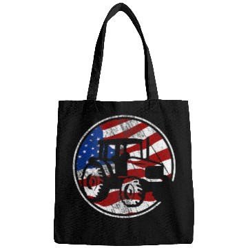 Discover Tractor driving Pulling American Flag vintages Tractor Pulling Bags