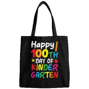 Discover Happy 100th Day of Kindergarten Teacher or Student 3 Bags