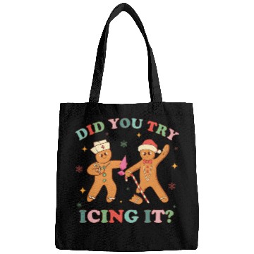 Discover Funny Christmas nurses Gingerbread Man Did You Try Icing It 4 Bags