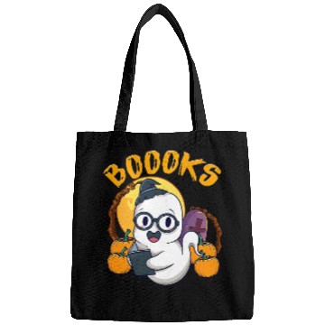 Discover Reading Book Booooks ghosts Funny Halloween Teacher Book Library Reader Bags