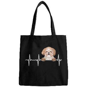 Discover Funny Dog Heartbeat For Shih Tzu Lovers Bags