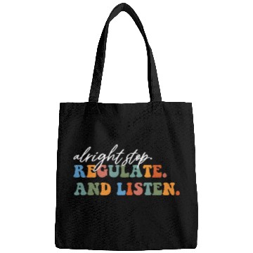 Discover Alright Stop Regulate And Listen School Counselor Therapist 9 Bags