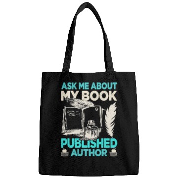 Discover Reading Book Ask Me About My Book Funny Author Writer Novel Reader Bags