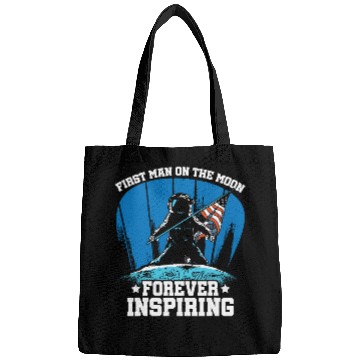Discover First Man on the Moon American Flag Astronaut Nostalgia Bags