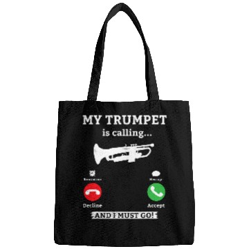 Discover Trumpet Lover funny phone calls theme Bags