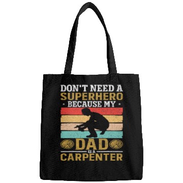 Discover Woodworking Dad Superhero Fathers day Carpenter Bags