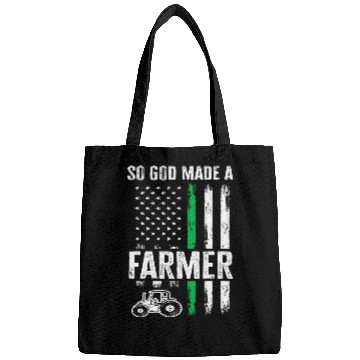 Discover Tractor driving Patriotic American Flag Tractor So God Made A Farmer Bags