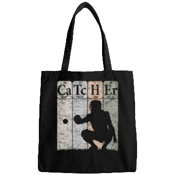 Discover Baseball Periodic Table Elements Nerd Baseball Catcher Retro 4 Bags