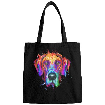 Discover Dog Great Dane Splash Art Colorful Bags