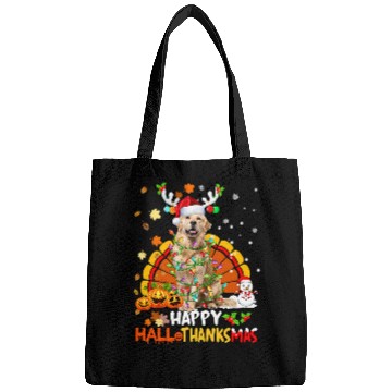 Discover Happy Hallothanksmas Golden Dog Halloween Merry Christmas 268 Bags