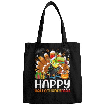 Discover Hornbill Bird Lover Halloween Christmas Happy Hallothanksmas Bags