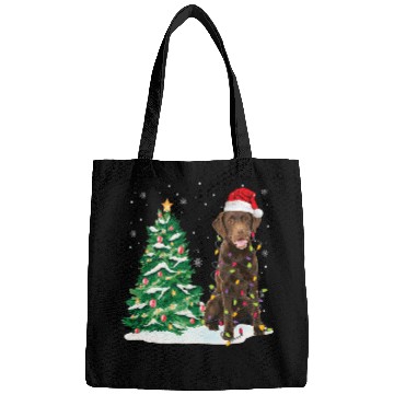 Discover Labrador Lab Dog chocolate labrador Christmas Lights Decor xmass Tree Bags