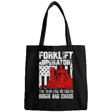 Discover Forklift Operator The Thin Line American Flag Bags