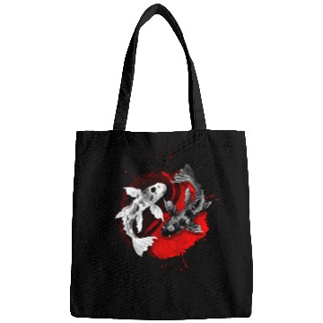 Discover Japanese Koi Fish vintages Art Yin Yang Swimming Fish Bags