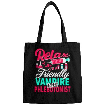 Discover Funny Phlebotomist Blood Technician nurses Friendly Vampire 1 Bags